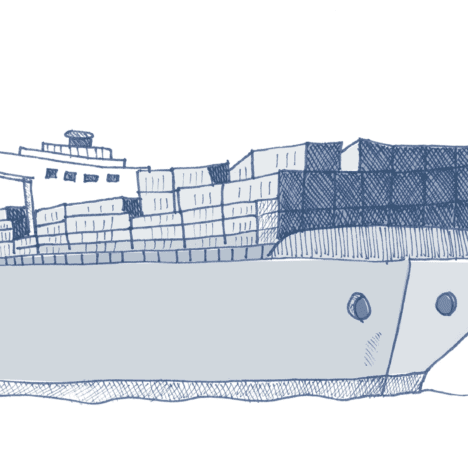 Illustration of cargo ship