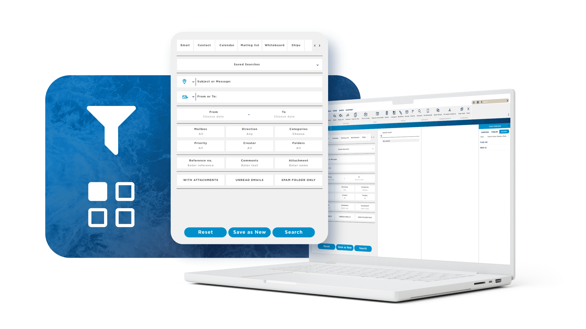 reMARK's collaborative email solution includes powerful email filters and categories so users can easily manage high volumes of emails