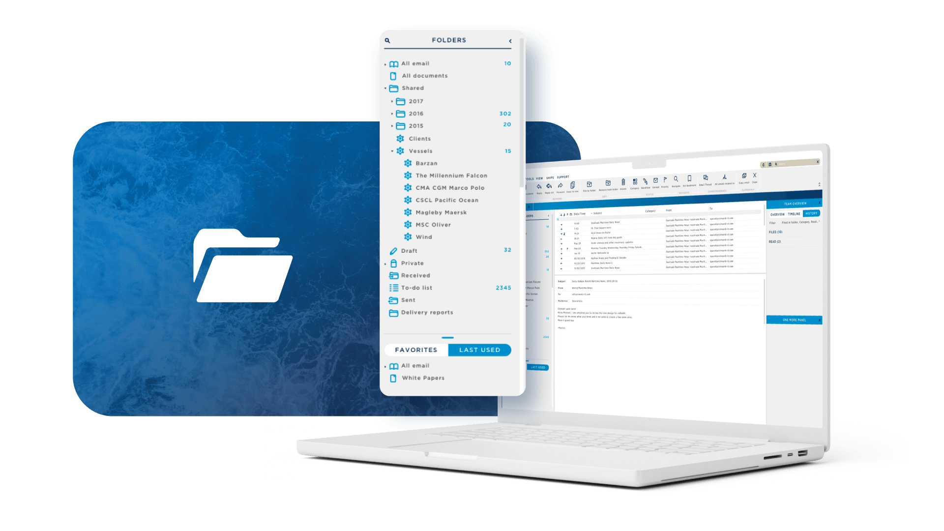 reMARK's collaborative email solution includes an advanced folder system so users can easily manage high volumes of emails.