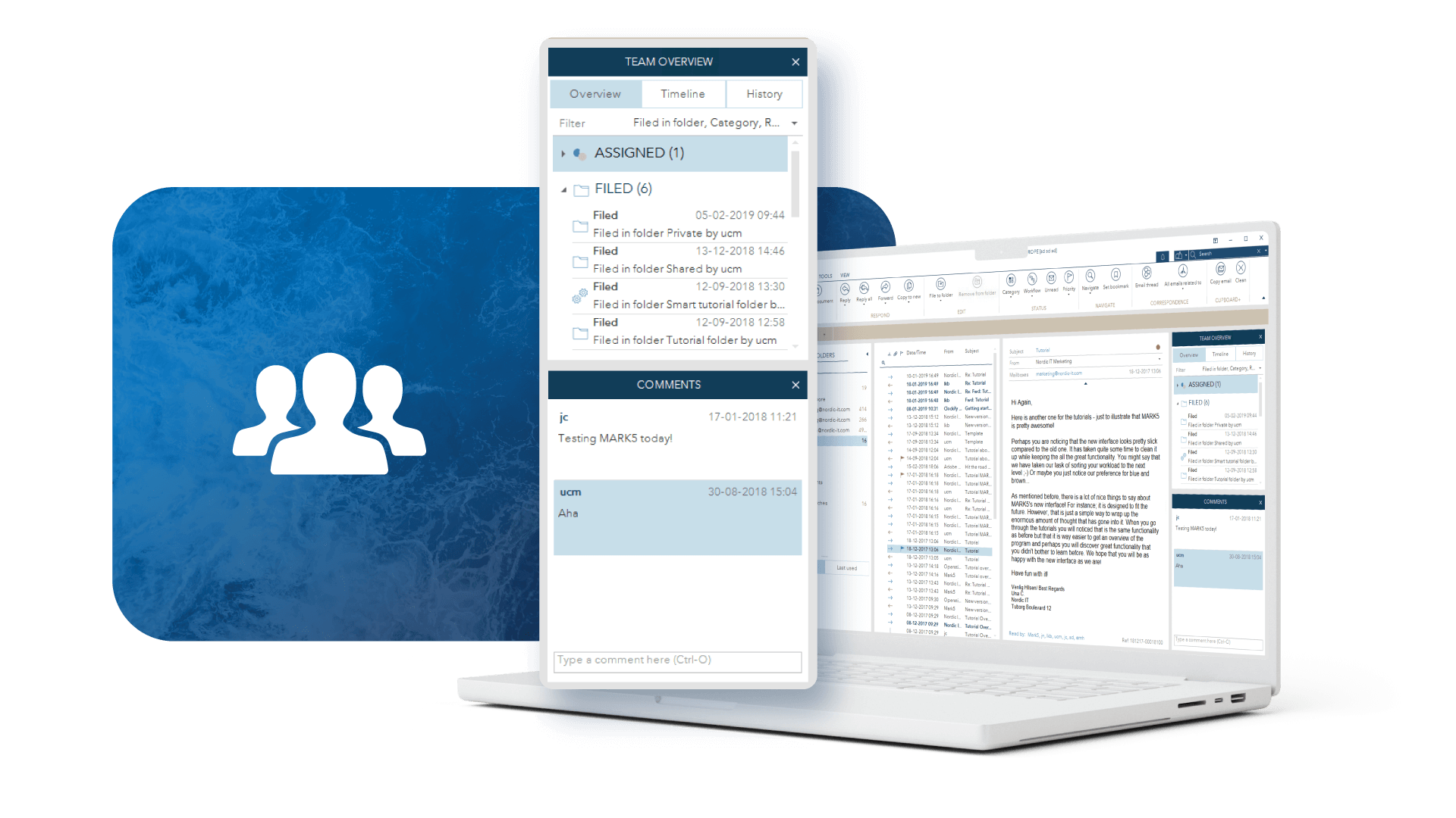 reMARK's collaborative email solution includes team member activity tracking and commenting so users can easily manage high volumes of emails.