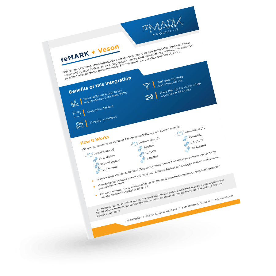 Nordic IT and Veson maritime communications brochure